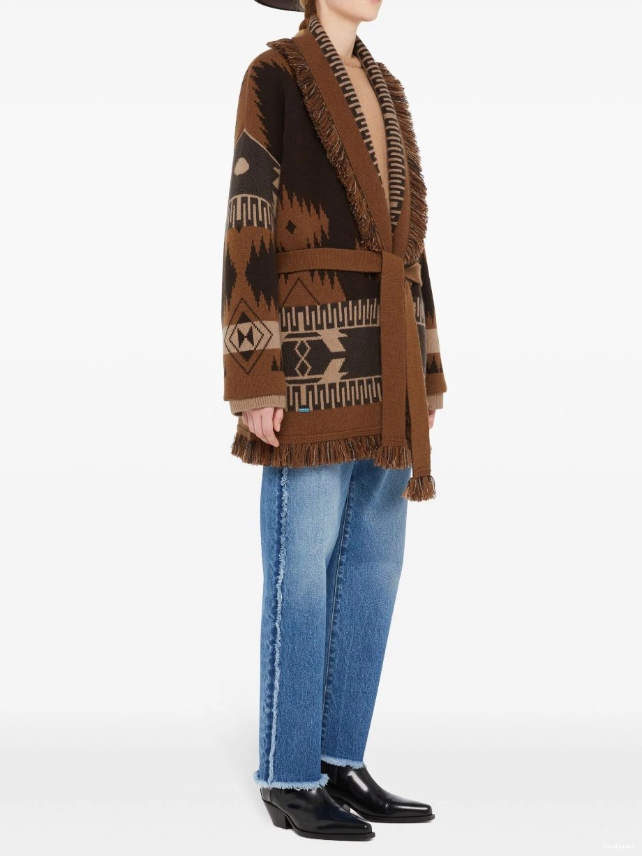 Affordable cardigan patterned-jacquard Women Alanui cashmere 0709